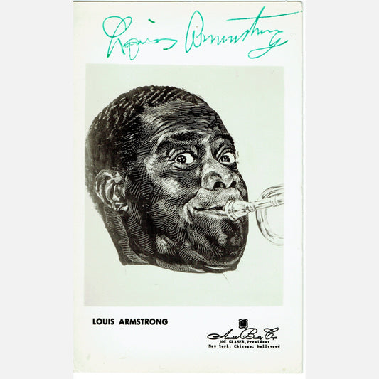 Autograf LOUIS ARMSTRONG Certyfikat ACOA 9x14 cm Vintage