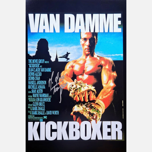 MICHEL QISSI autograph ACOA signed poster 12x18 KICKBOXER 12x18