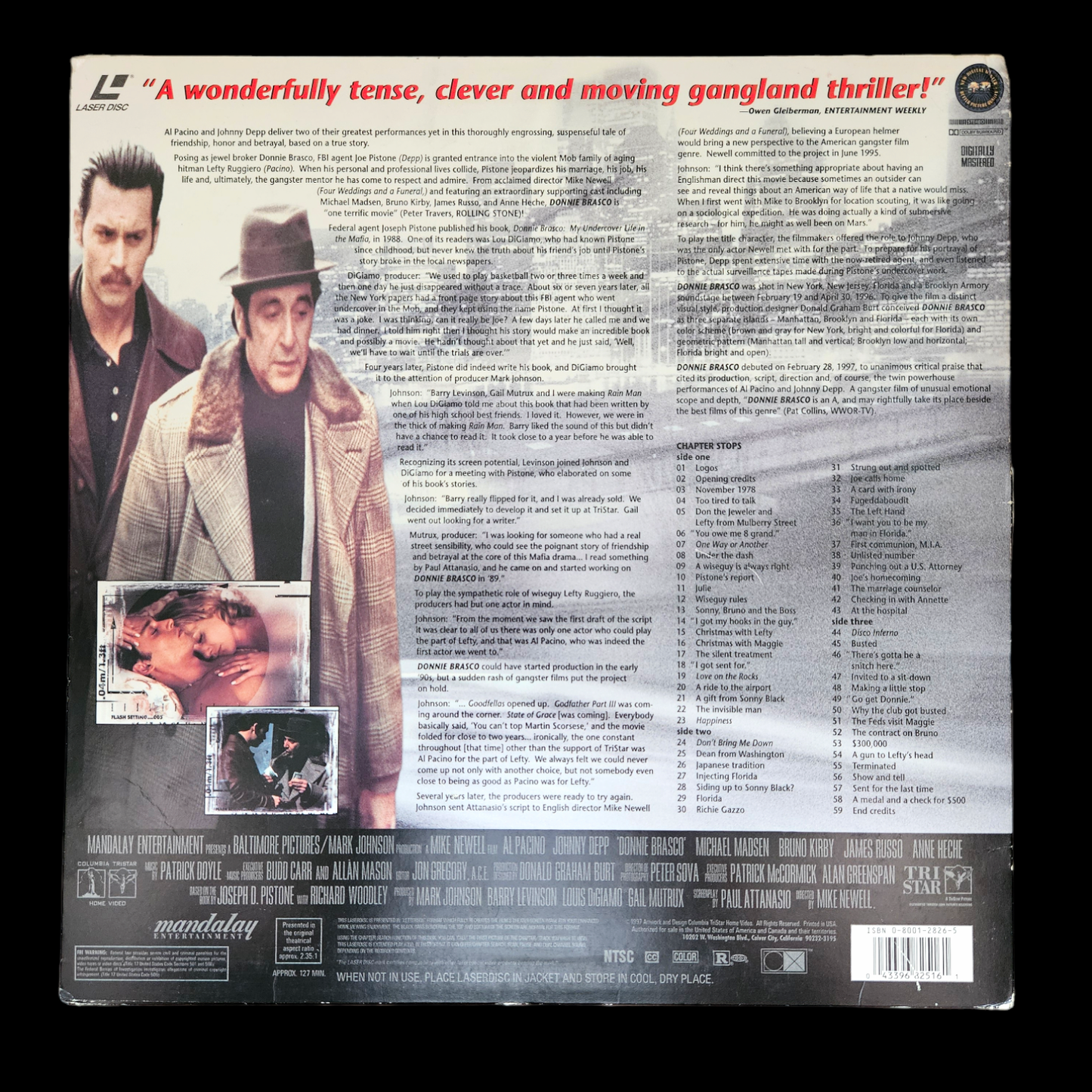 Autograf AL PACINO Certyfikaty PSA i ACOA Laser disk DONNIE BRASCO