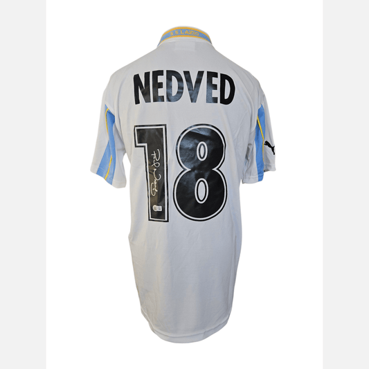 Autograf PAVEL NEDVED na koszulce piłkarskiej Certyfikat BECKETT S.S. Lazio