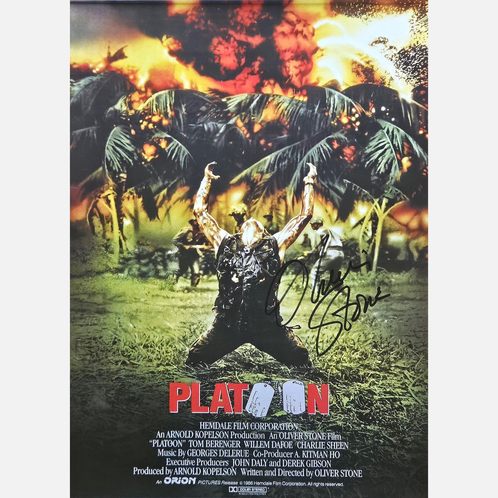 OLIVER STONE autograph ACOA signed poster 12x17 PLATOON 12x18