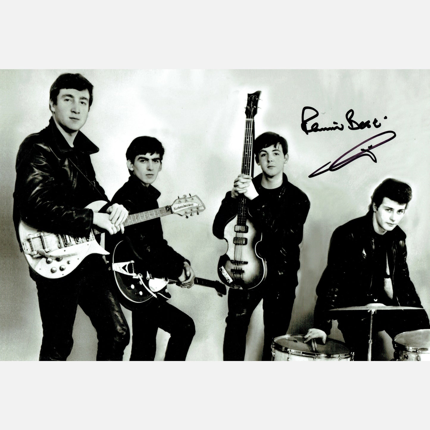 Autograf PETE BEST Certyfikat ACOA 20x30 cm THE BEATLES