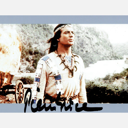 Autograf PIERRE BRICE Certyfikat ACOA 10x14 cm WINNETOU