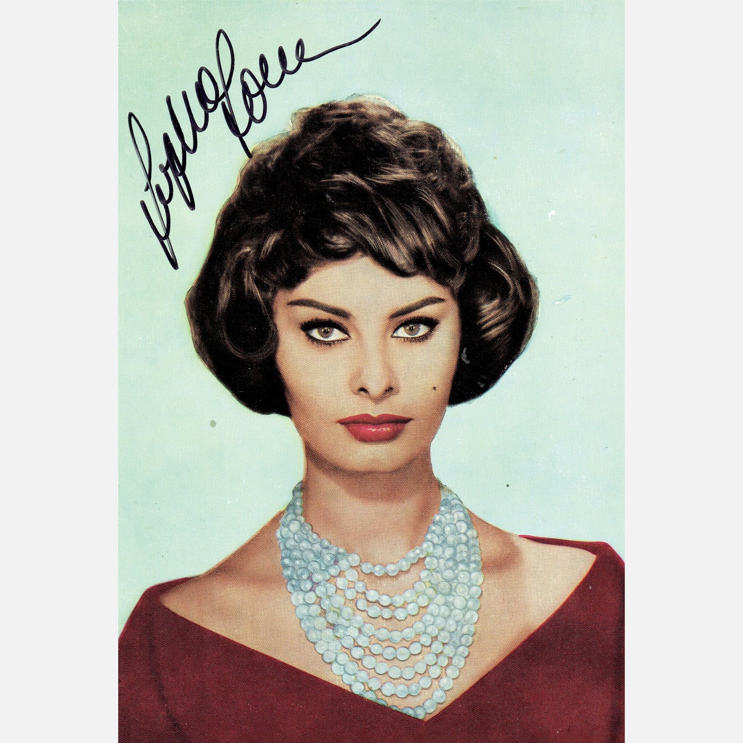 Autograf SOPHIA LOREN Certyfikat ACOA 10x15 cm Vintage