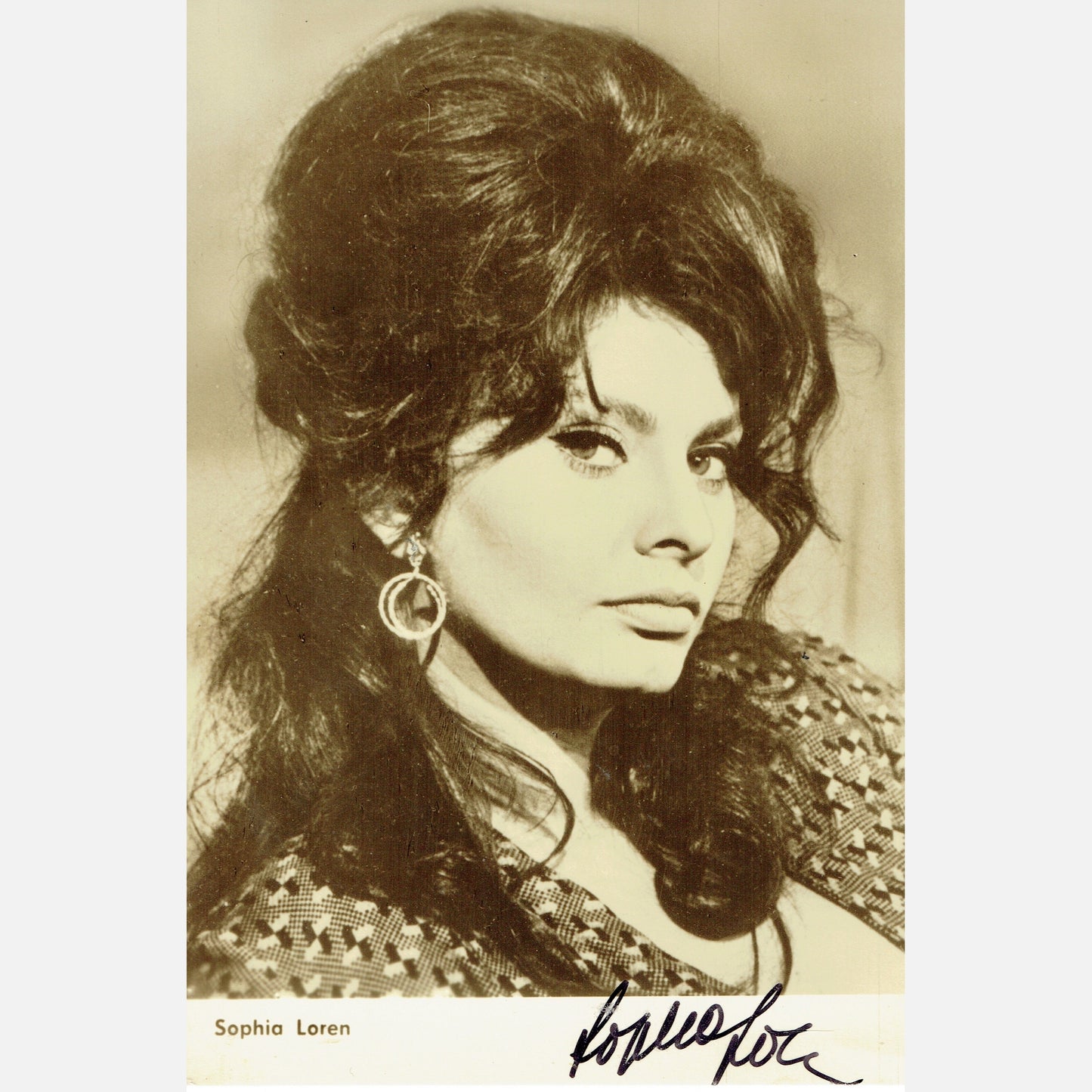 Autograf SOPHIA LOREN Certyfikat ACOA 10x15 cm Vintage