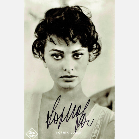 Autograf SOPHIA LOREN Certyfikat ACOA 9x13 cm Vintage