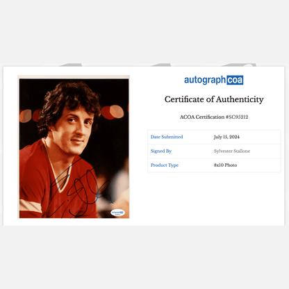 SYLVESTER STALLONE autograph ACOA signed 8x10 photography 8x10