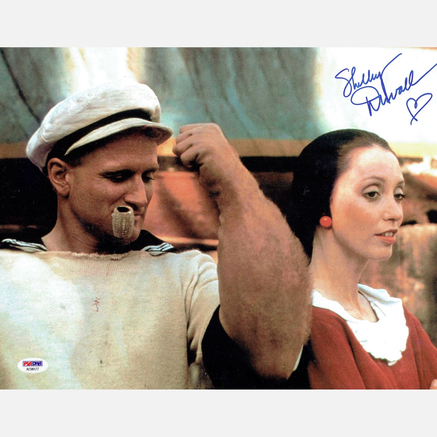 Autograf SHELLEY DUVALL Certyfikat PSA 28x35 cm POPEYE