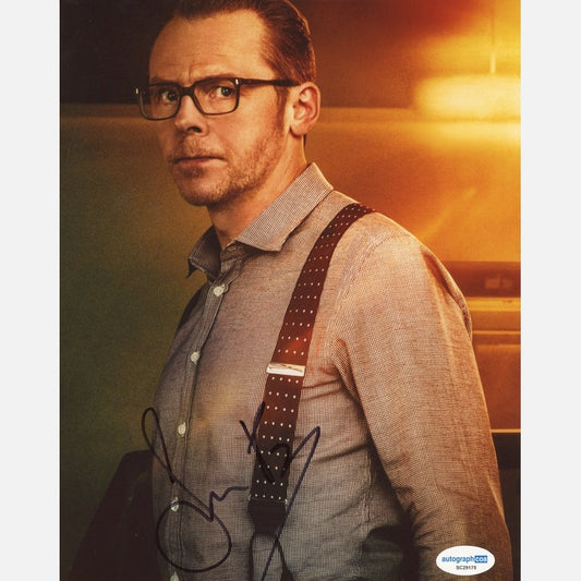 Autograf SIMON PEGG Certyfikat ACOA 20x25 cm Mission Impossible