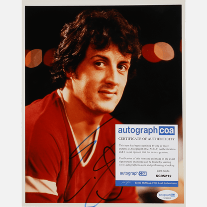 Autograf SYLVESTER STALLONE Certyfikat ACOA 20x25 cm