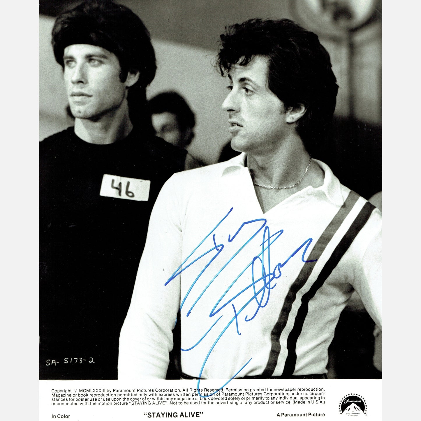 Autograf SYLVESTER STALLONE Certyfikat ACOA 20x25 cm Vintage