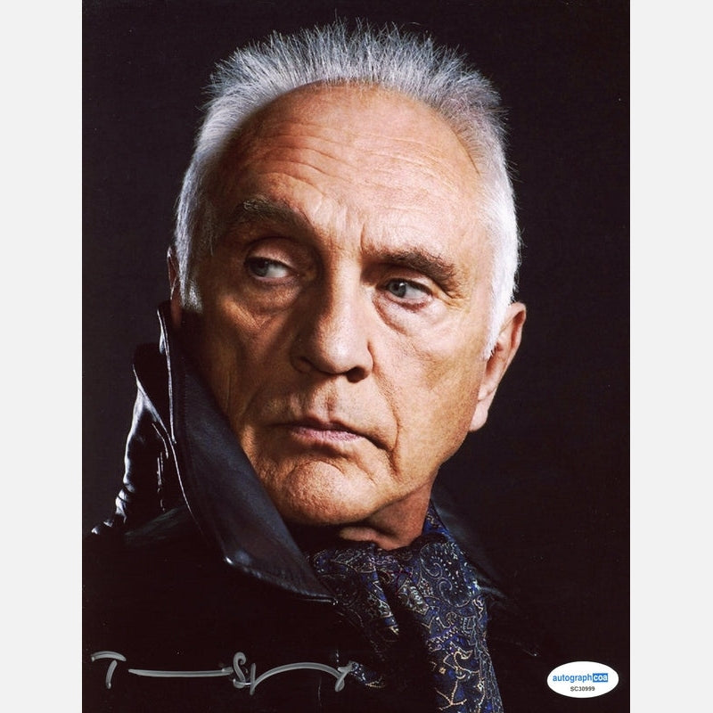 Autograf TERENCE STAMP Certyfikat ACOA 20x25 cm