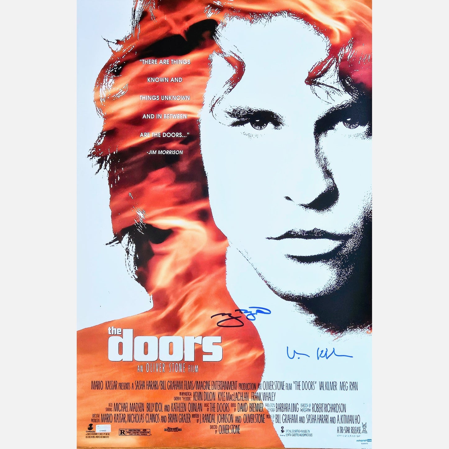 Autografy VAL KILMER i MEG RYAN Certyfikat ACOA 40x60 cm The Doors