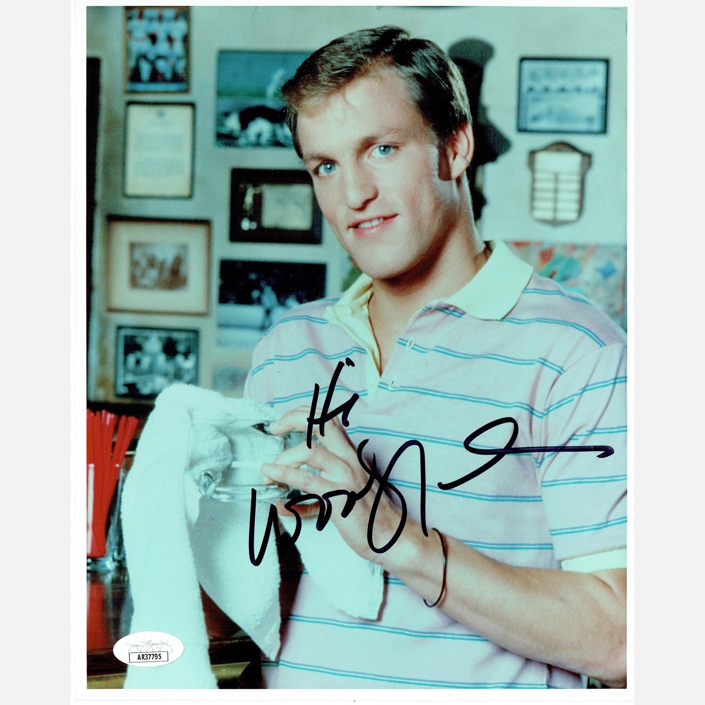 Autograf WOODY HARRELSON Certyfikat JSA 20x25 cm